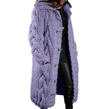Long Cable Knit Cardigan