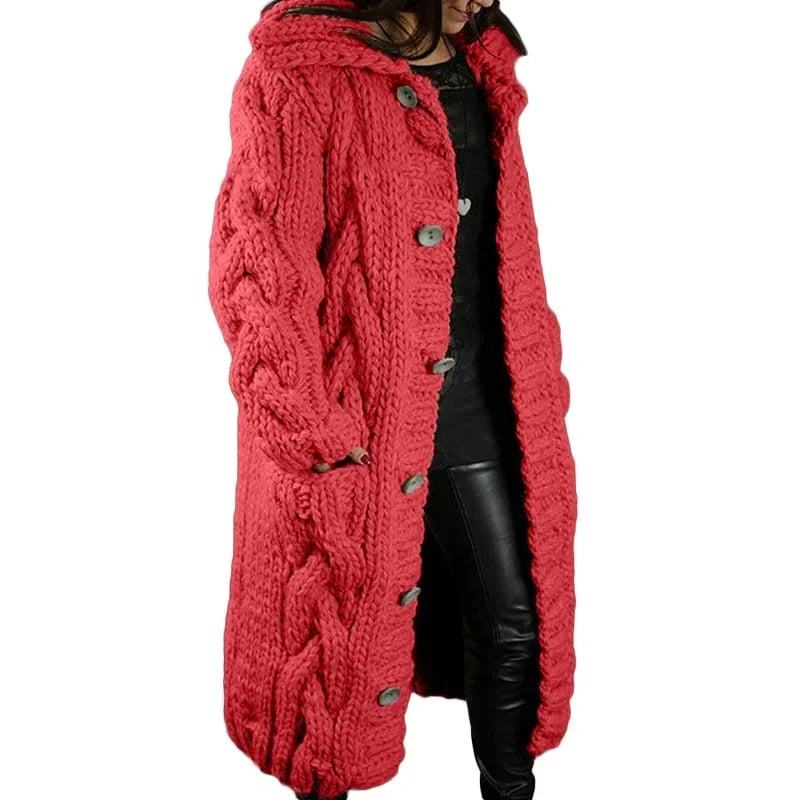 Long Cable Knit Cardigan