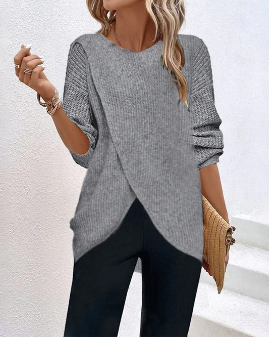 Twisted Knit Winter Jumper, Grey