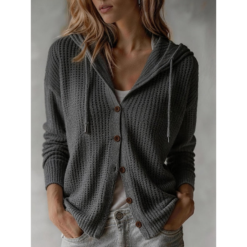 Textured Knit Autumn Cardigan, Brown