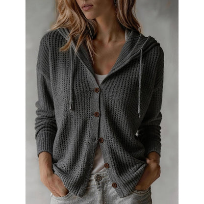 Textured Knit Autumn Cardigan, Brown
