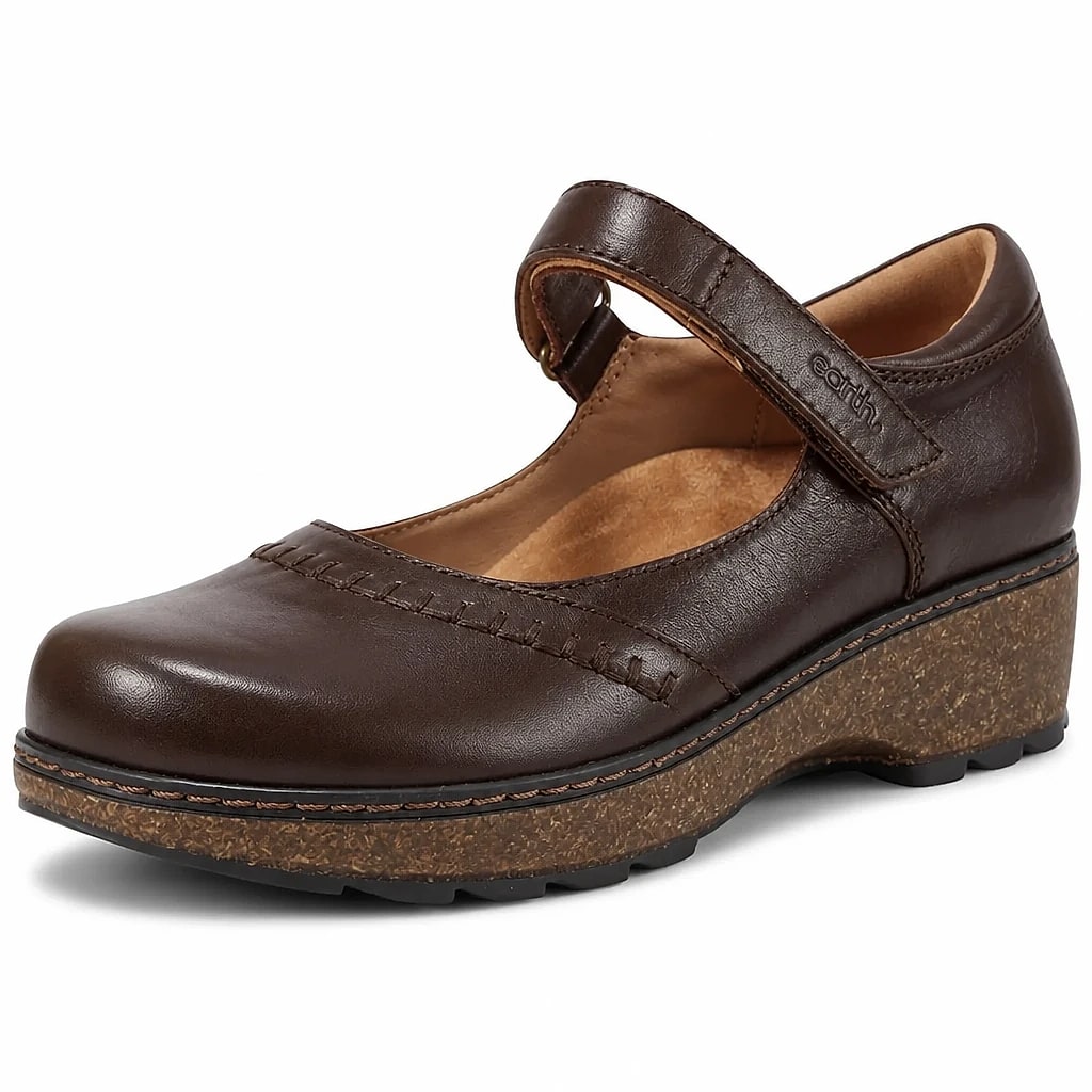 Women's Leather Mary Jane Wedge