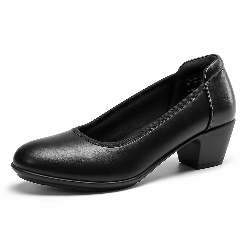Women's Low Block Heel Court Shoes