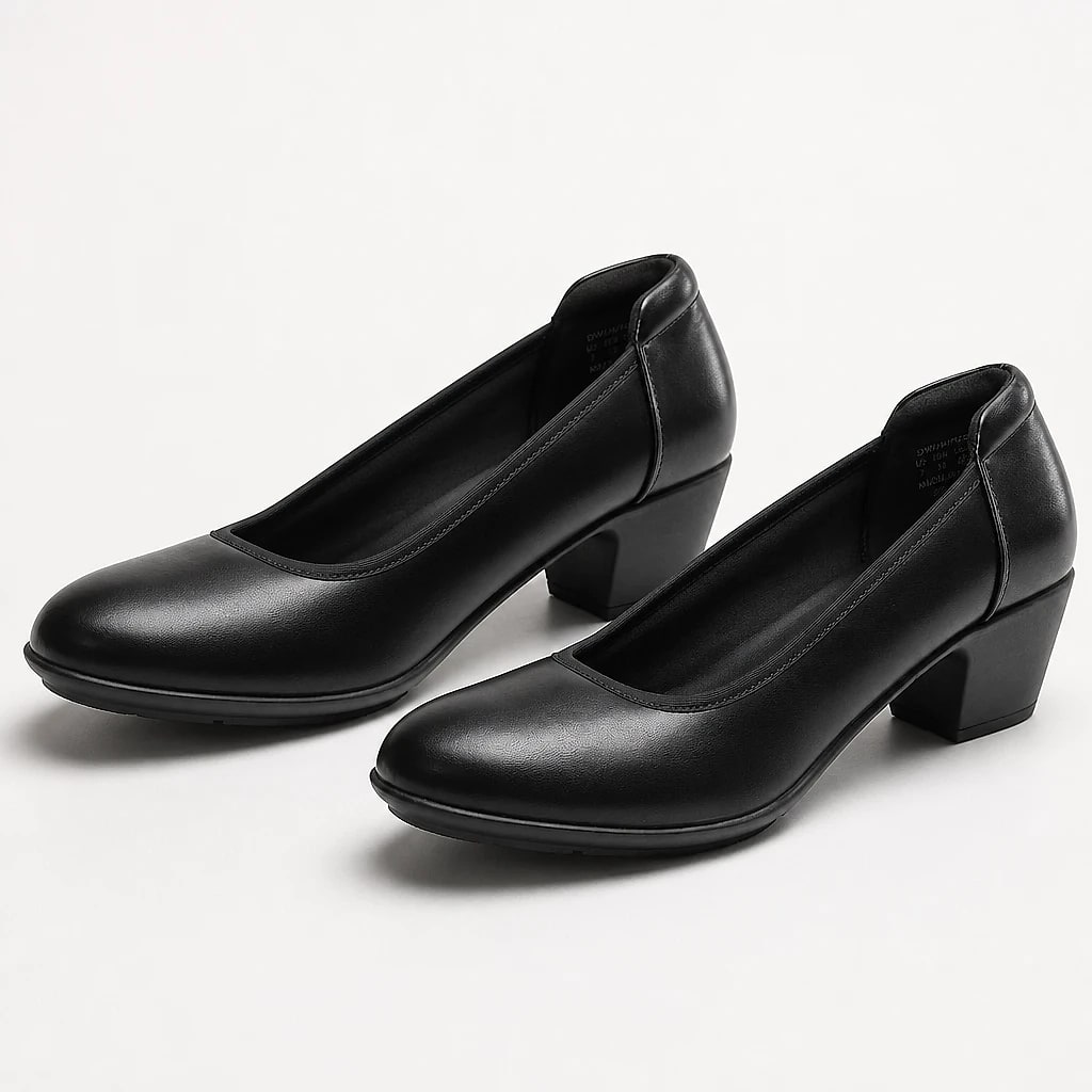 Women's Low Block Heel Court Shoes