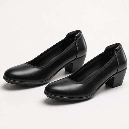 Women's Low Block Heel Court Shoes