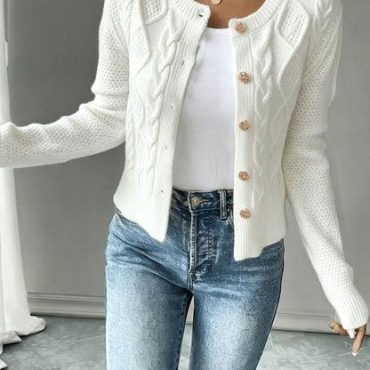 Twisted Knit Winter Cardigan, Black (2)