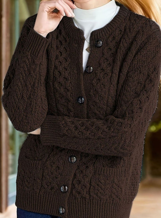 Twisted Knit Winter Cardigan, Ocean Blue