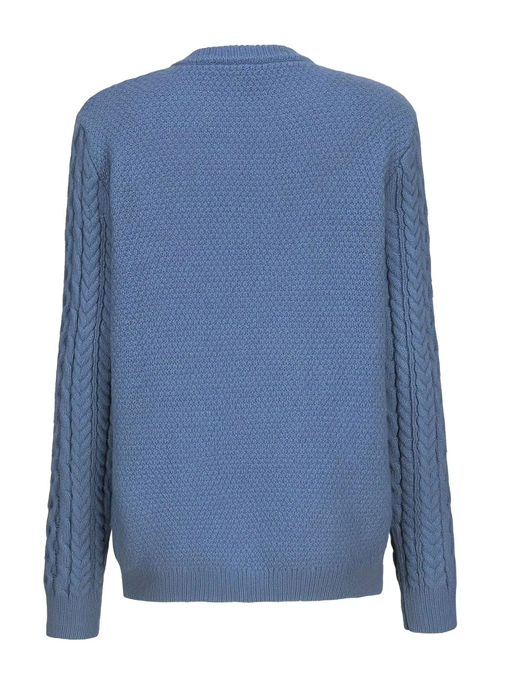 Twisted Knit Winter Cardigan, Ocean Blue