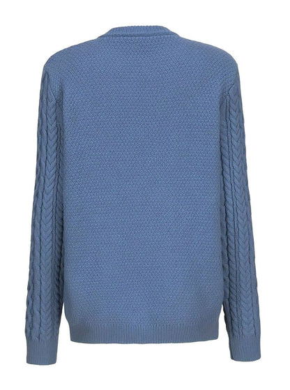 Twisted Knit Winter Cardigan, Ocean Blue