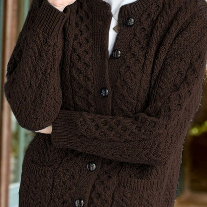 Twisted Knit Winter Cardigan, Ocean Blue