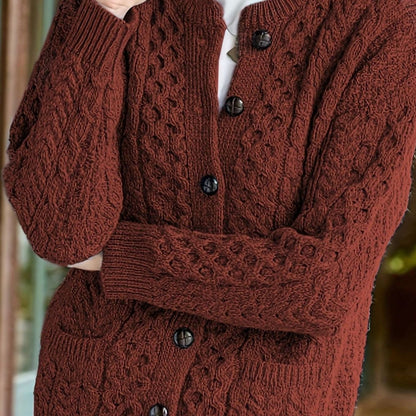 Twisted Knit Winter Cardigan, Ocean Blue