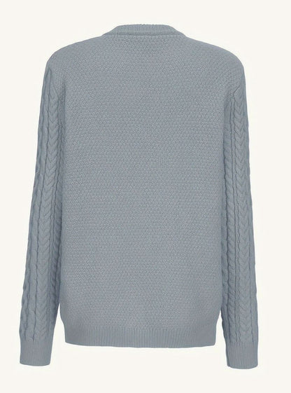 Twisted Knit Winter Cardigan, Ocean Blue