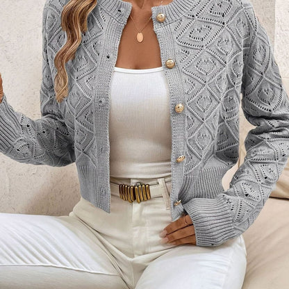 Openwork Buttoned Cardigan