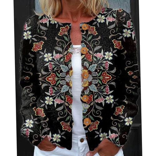 Vintage Floral Knit Cardigan