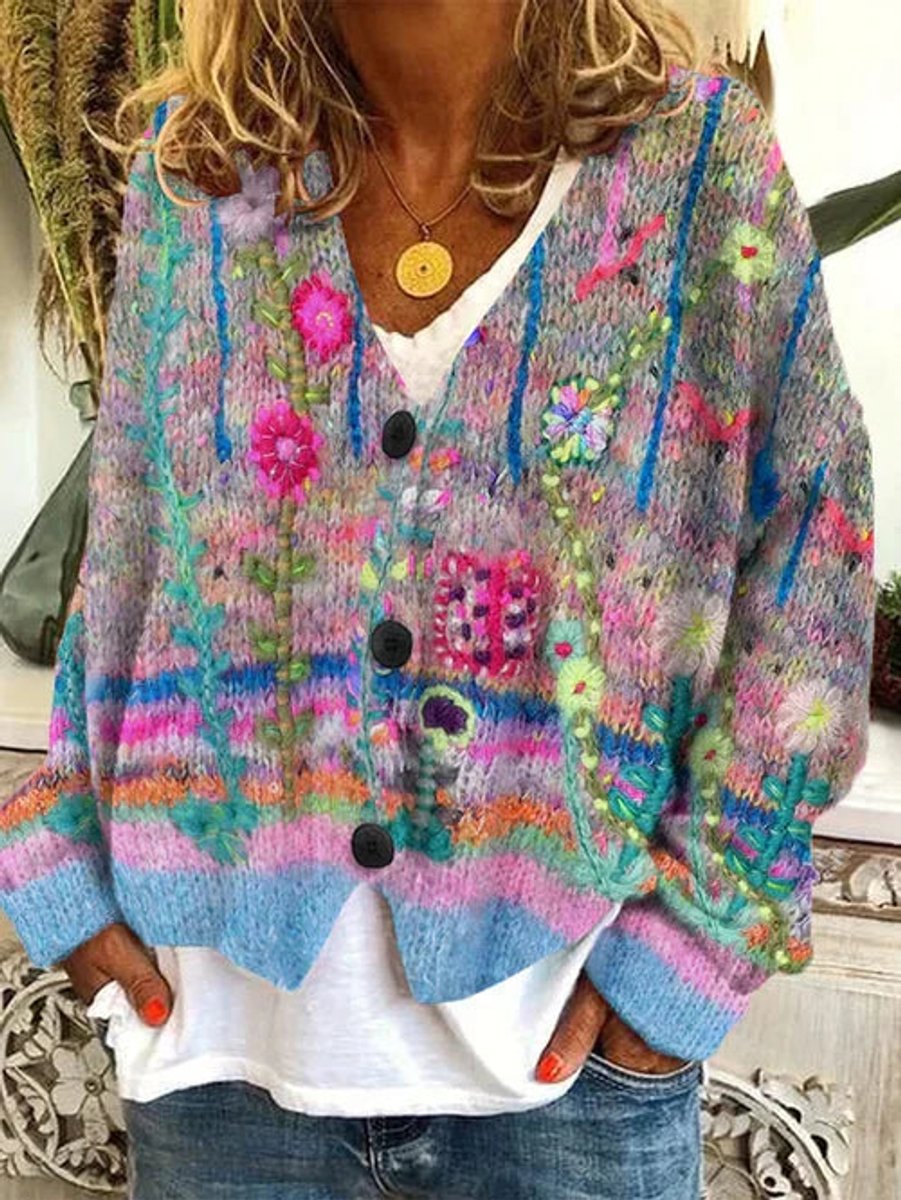 Embroidered Autumn Cardigan