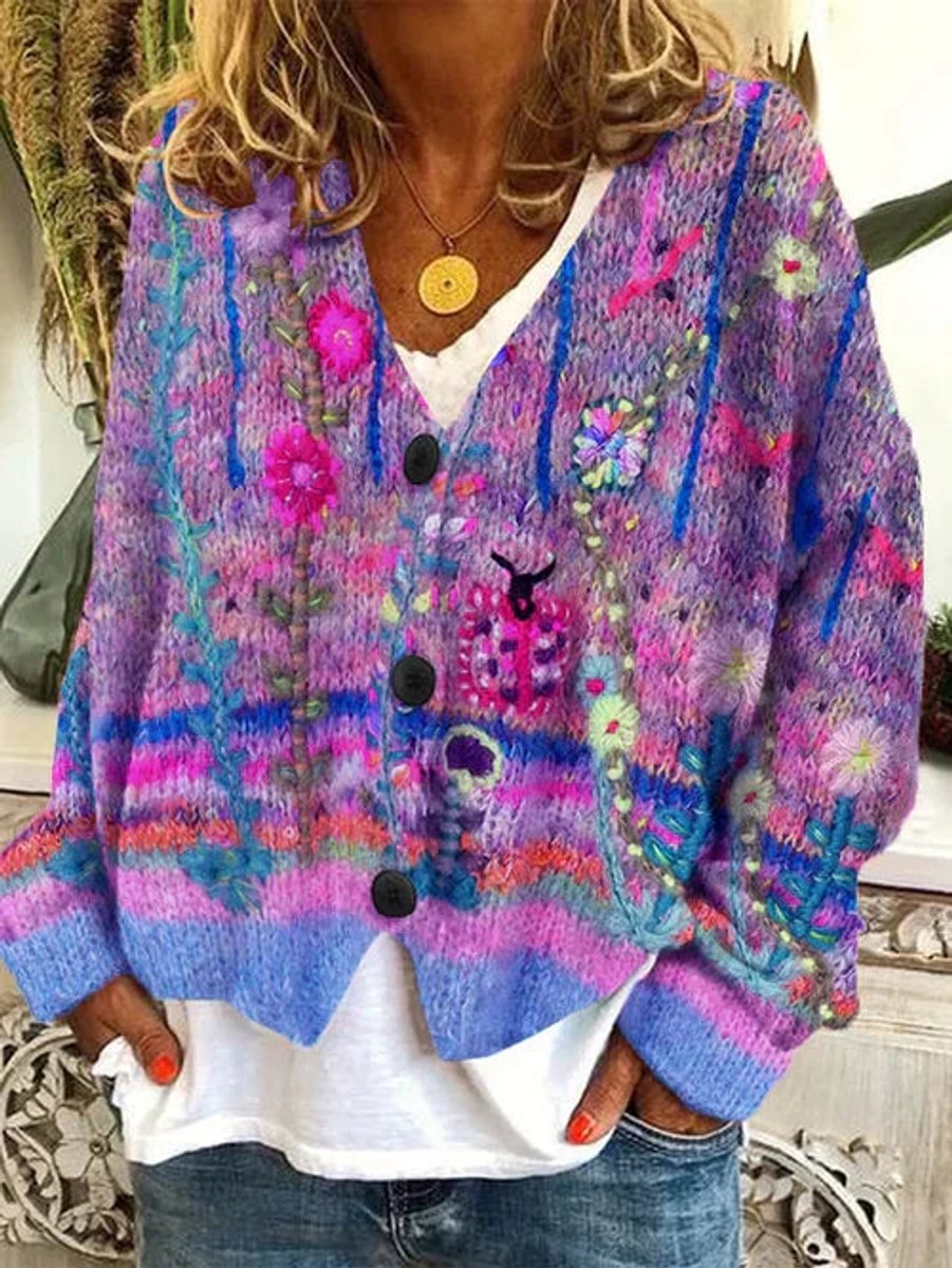 Embroidered Autumn Cardigan