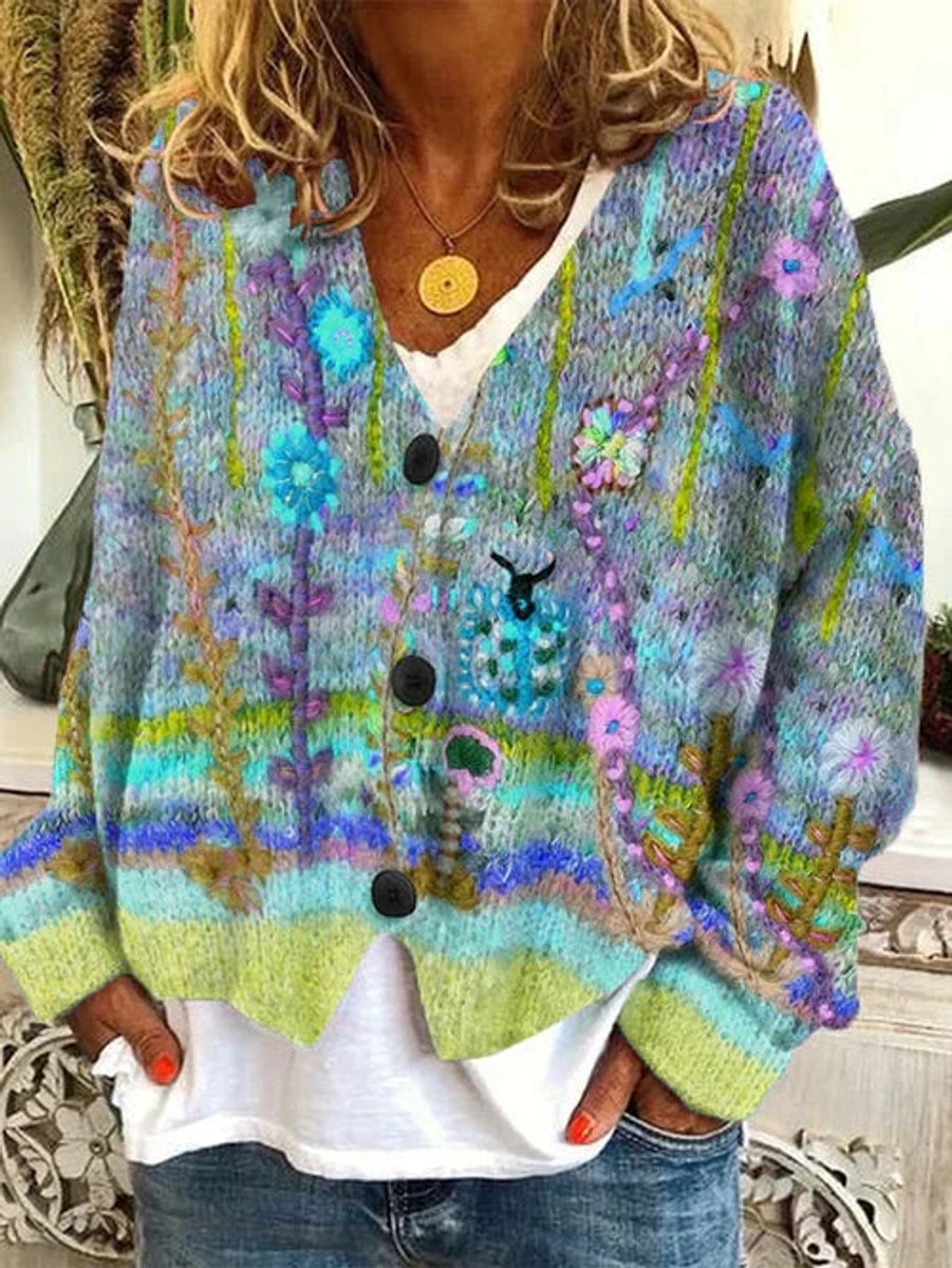 Embroidered Autumn Cardigan