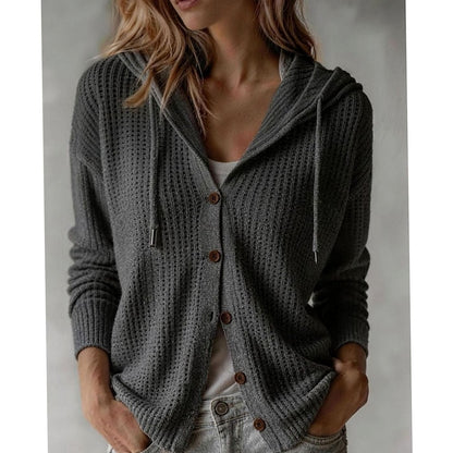 Textured Knit Autumn Cardigan, Brown (2)