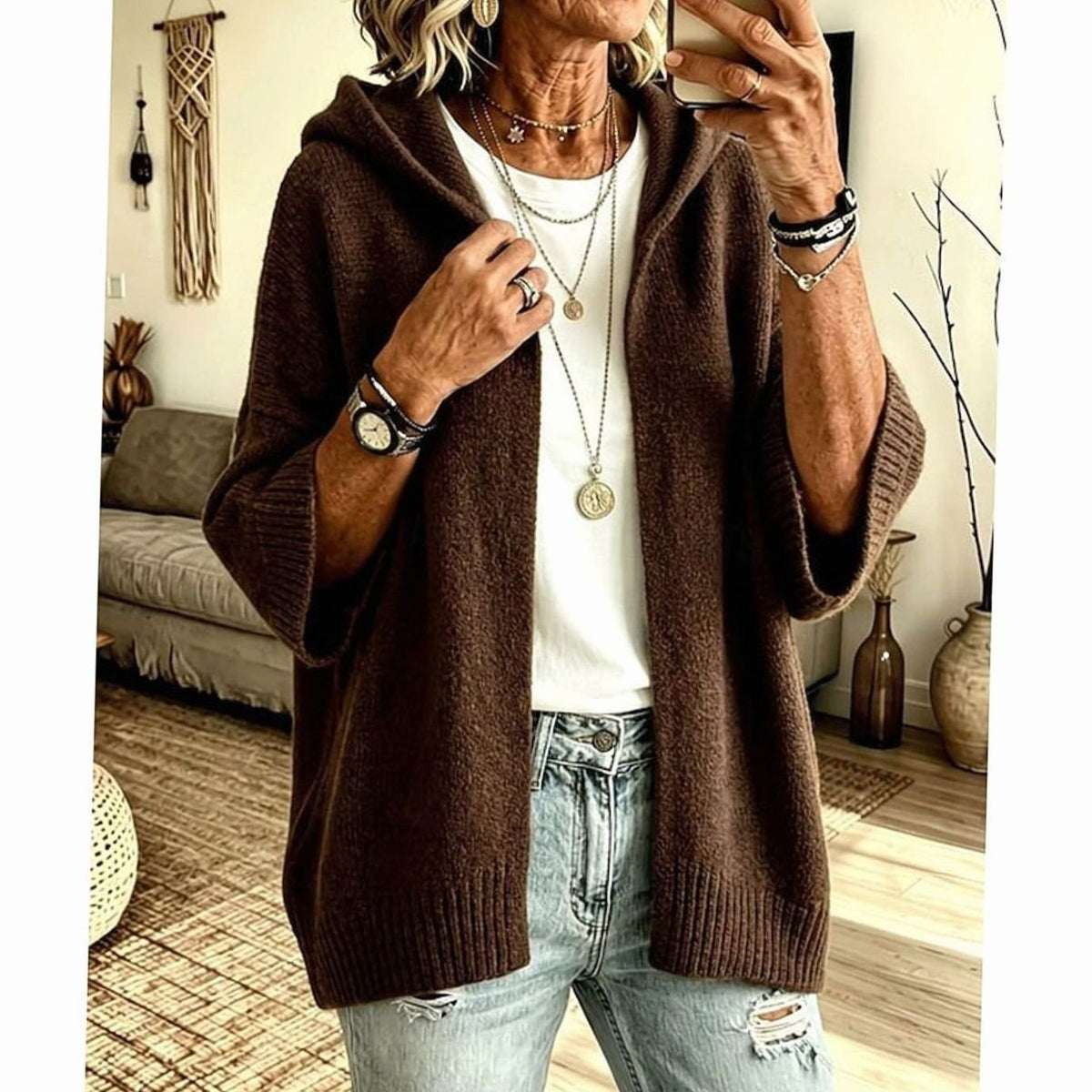 Oversized Hooded Cardigan