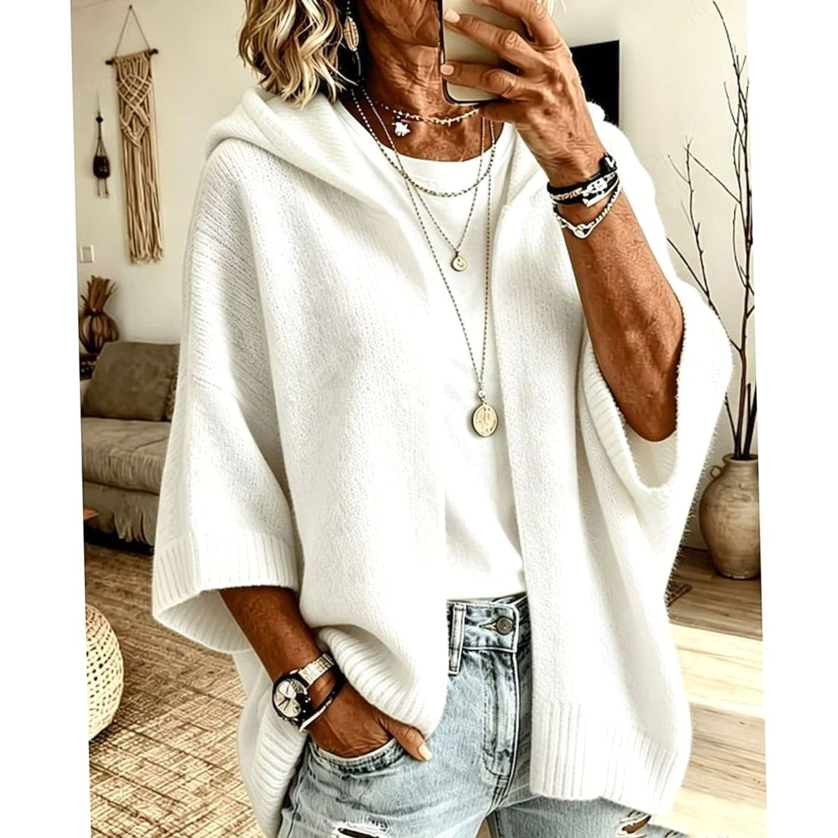 Oversized Hooded Cardigan