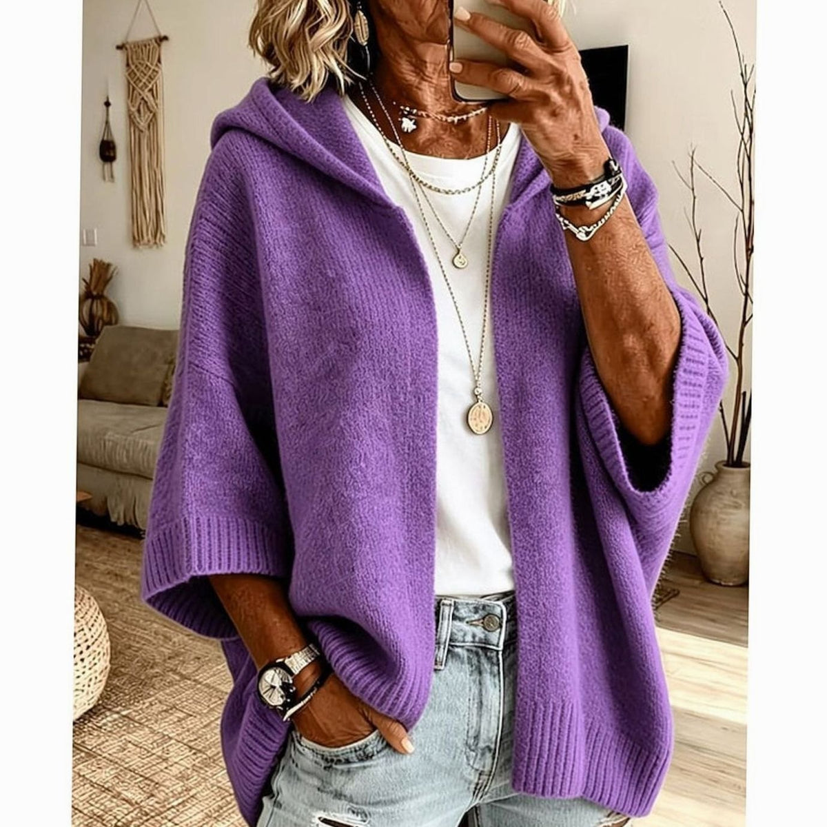 Oversized Hooded Cardigan