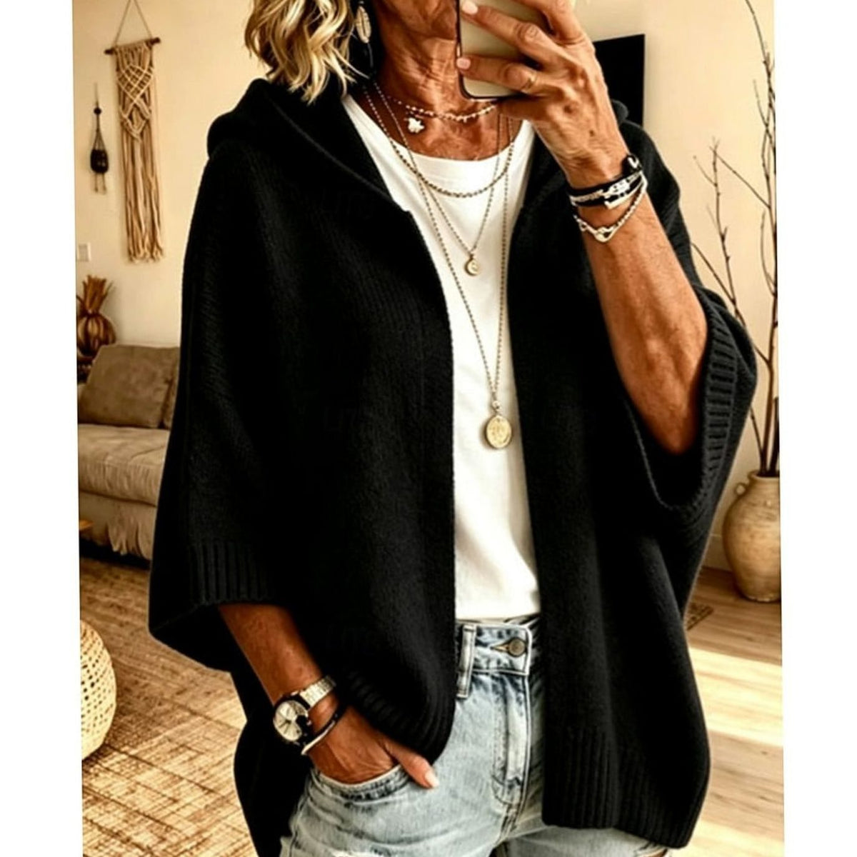 Oversized Hooded Cardigan