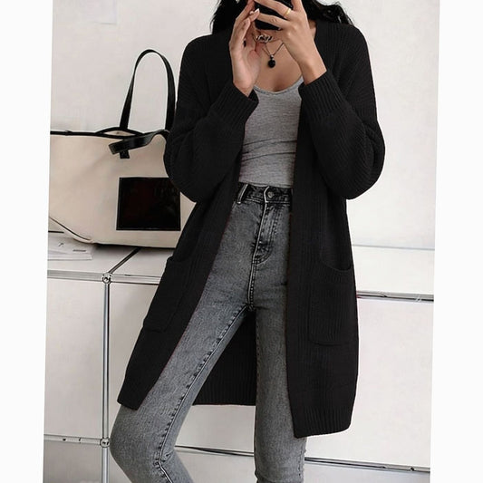Soft Knit Transitional Cardigan, Black