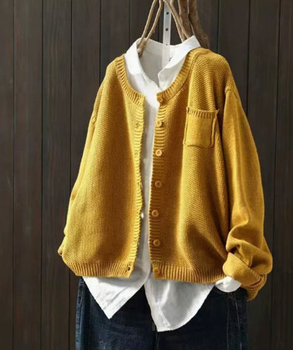 Oversized Knit Winter Cardigan, Red
