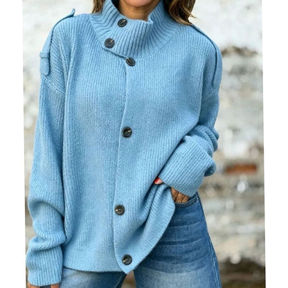 Ribbed Knit Winter Cardigan, Pink