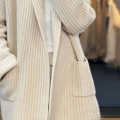 Chunky Knit Winter Cardigan, Ivory