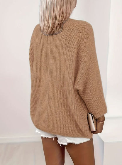Oversized Knit Cardigan, Khaki (2)