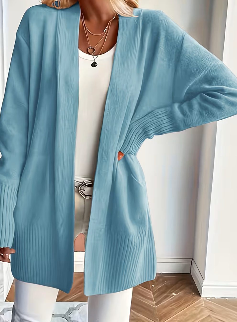 Ribbed Knit Oversized Cardigan