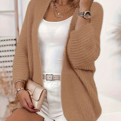 Oversized Knit Cardigan, Khaki (2)