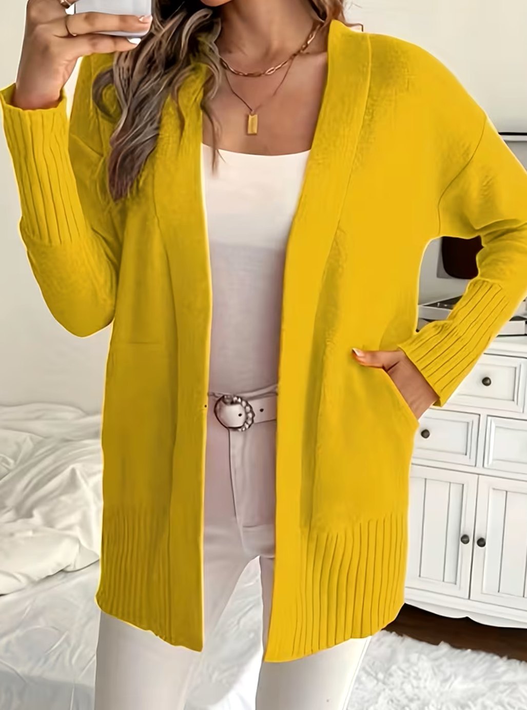 Ribbed Knit Oversized Cardigan