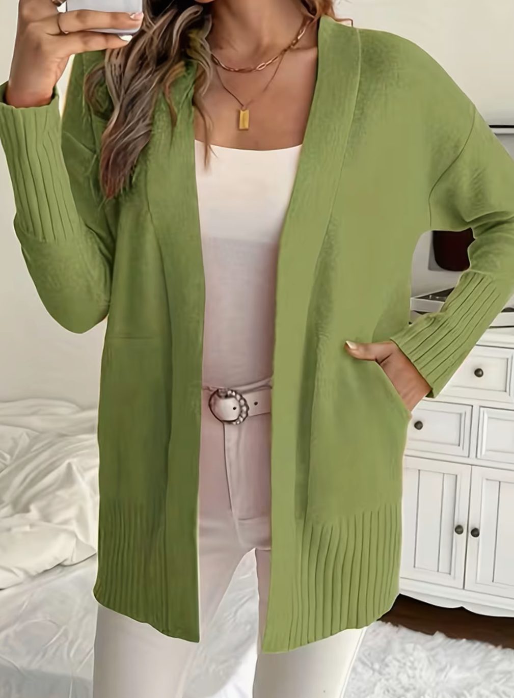 Ribbed Knit Oversized Cardigan
