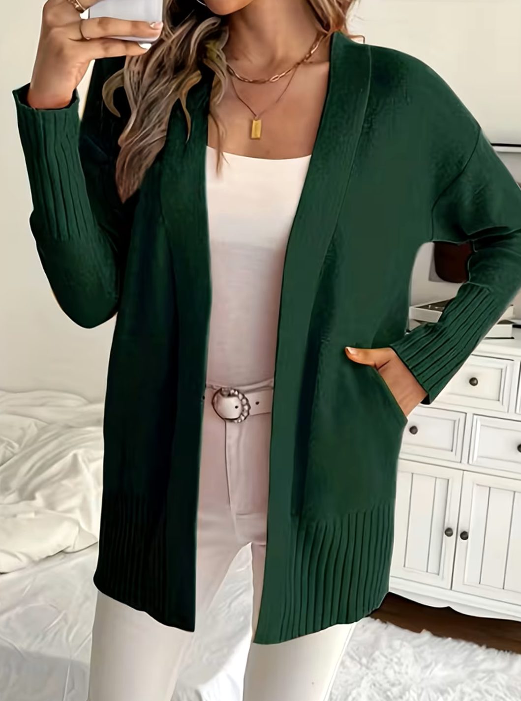 Ribbed Knit Oversized Cardigan