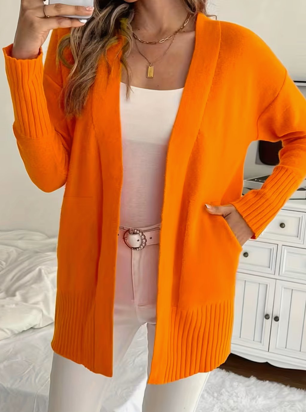 Ribbed Knit Oversized Cardigan