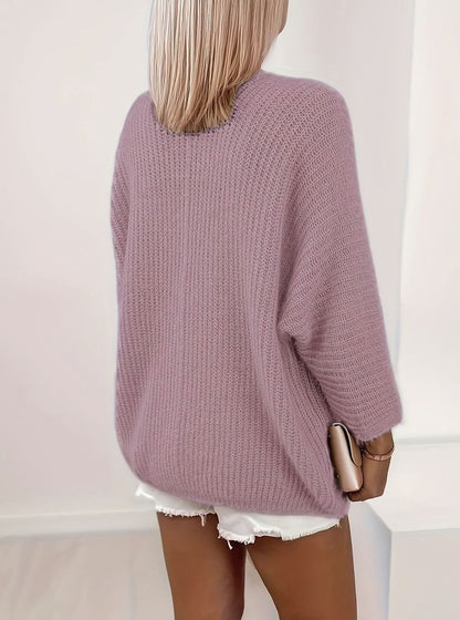 Oversized Knit Cardigan, Khaki (2)