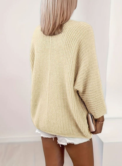 Oversized Knit Cardigan, Khaki (2)