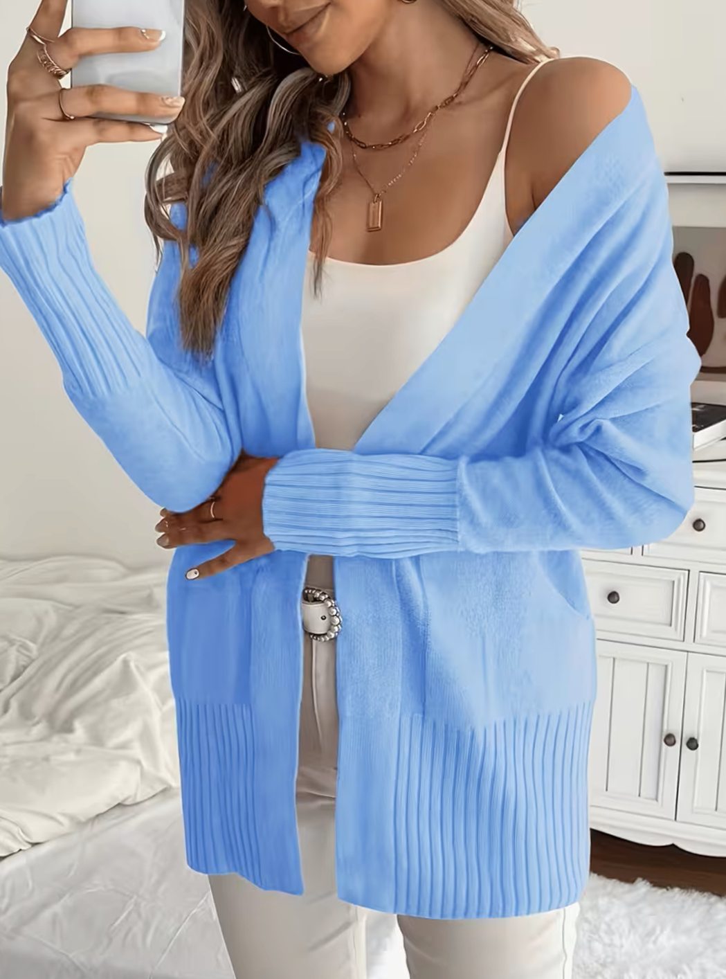 Ribbed Knit Oversized Cardigan