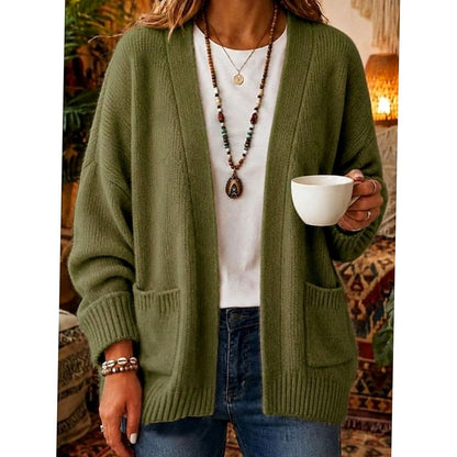 Oversized Knit Winter Cardigan, Pink