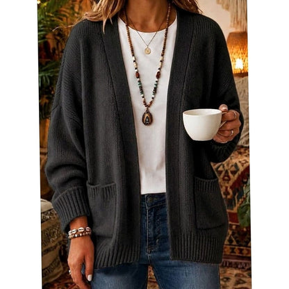Oversized Knit Winter Cardigan, Pink