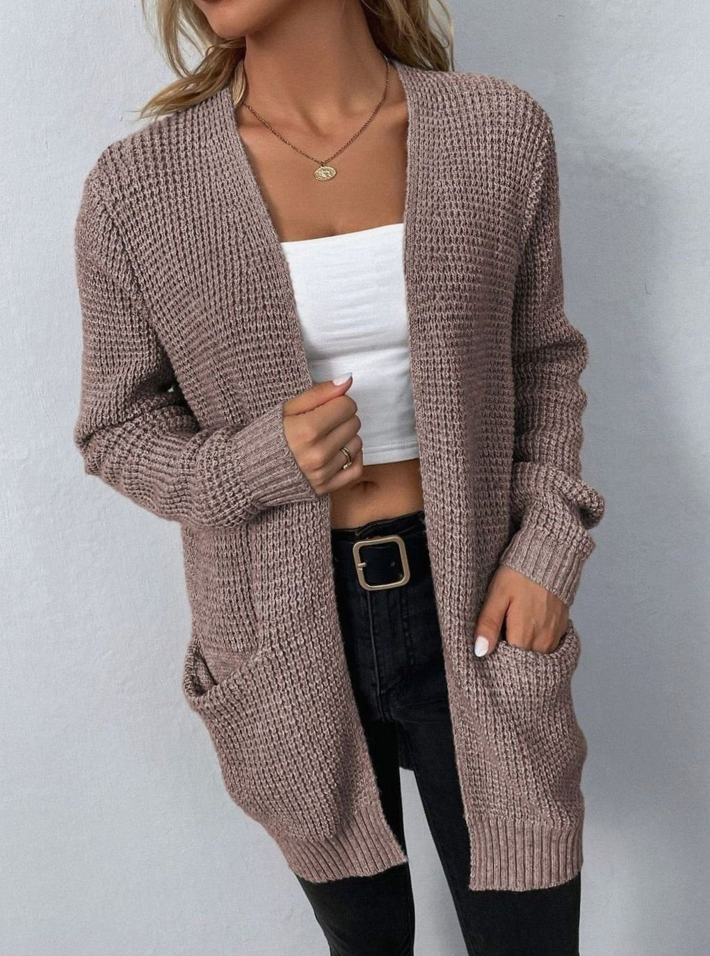 Textured Knit Winter Cardigan