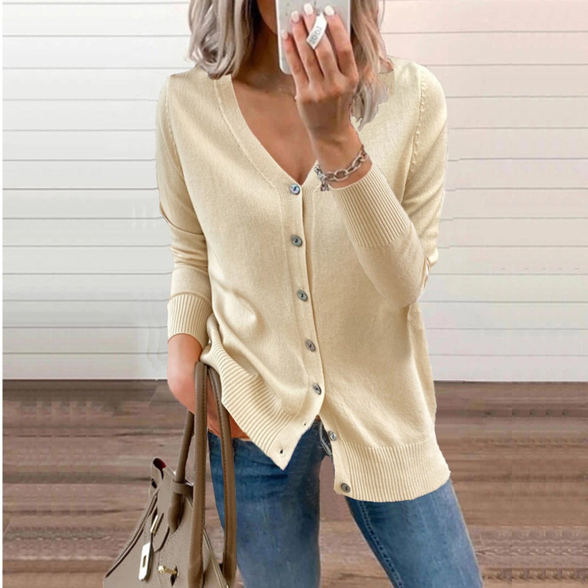 Fine Knit Long Cardigan