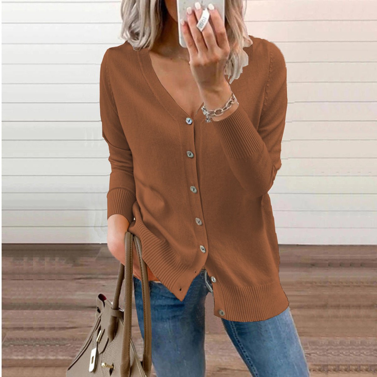 Fine Knit Long Cardigan