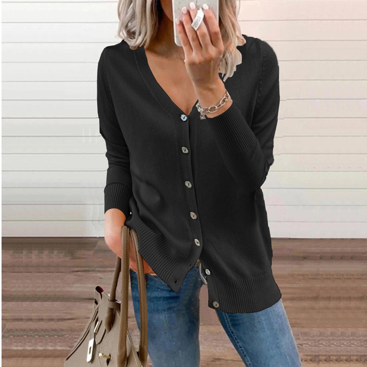 Fine Knit Long Cardigan