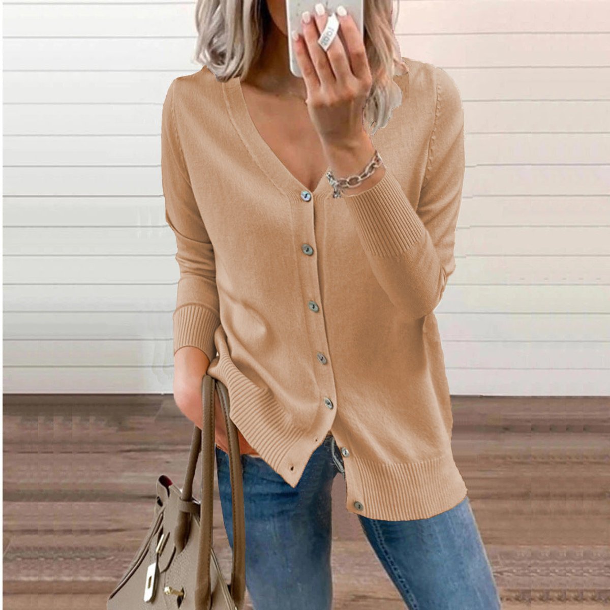 Fine Knit Long Cardigan