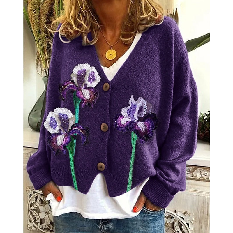 Embroidered Floral Cardigan